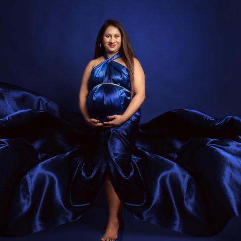 Midnight Blue Maternity Gown